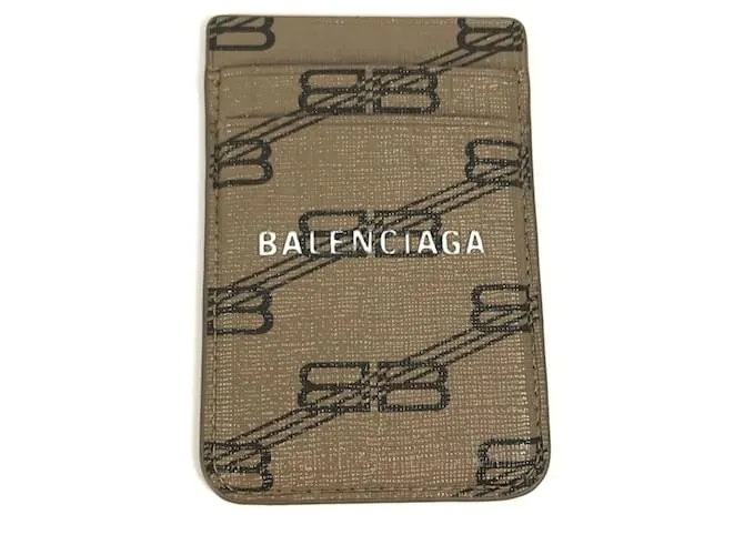 Portacarte da visita in pelle marrone Balenciaga