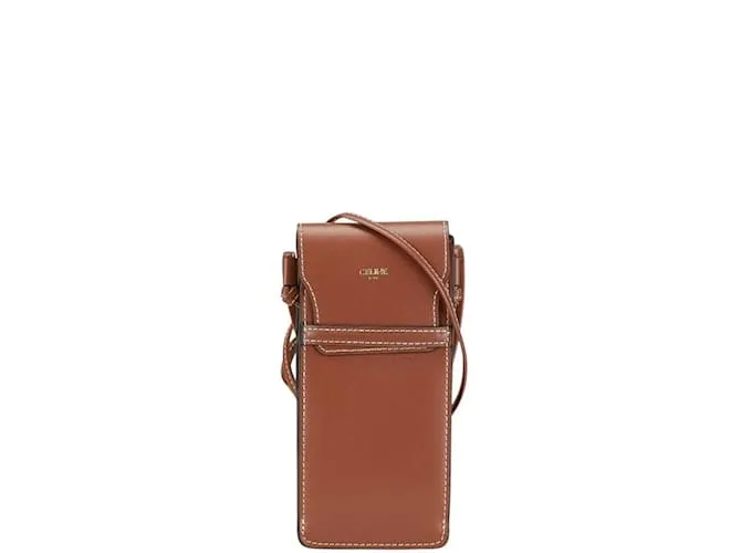 Céline Pochette a tracolla in pelle marrone Celine