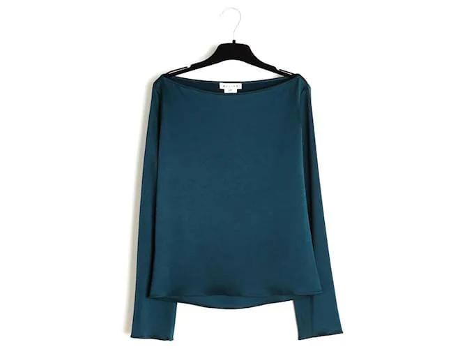 Céline Top FR38 Michael Kors Blusa in Raso Verde Scuro in Acetato UK10 US8 Celine