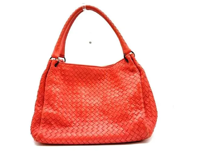 Borsa in pelle Intrecciato rossa Bottega Veneta Rosso