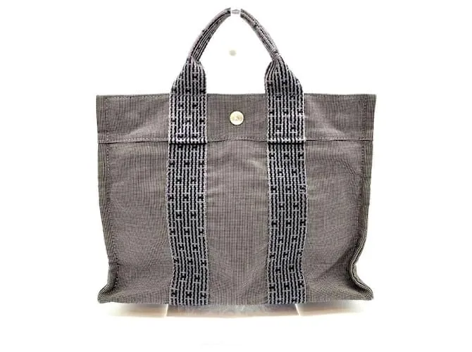 Hermès Borsa Hermes Air Line Tote PM in tela grigia Marrone