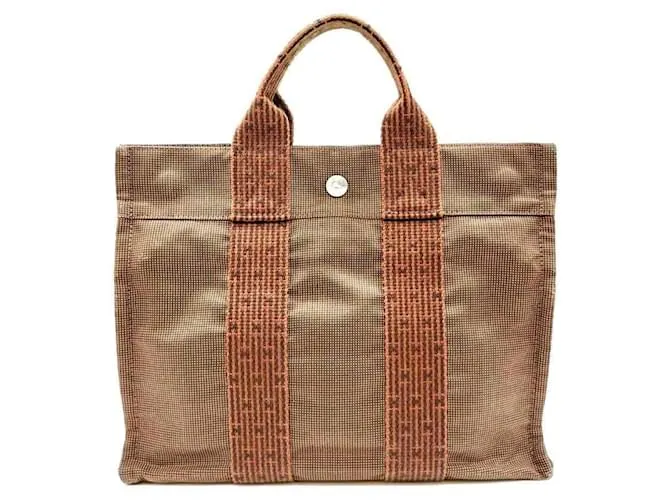 Hermès Borsa a mano in tela marrone Hermes Air Line Tote PM