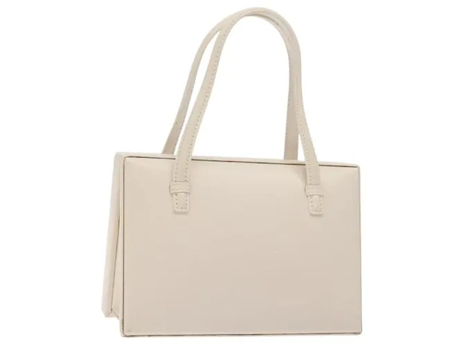 LOEWE Anagram Borsa a Mano in Pelle Bianca Auth SW997V Bianco