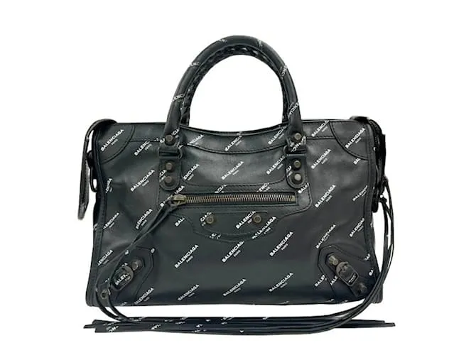 Borsa in pelle classica Balenciaga City Small Nero