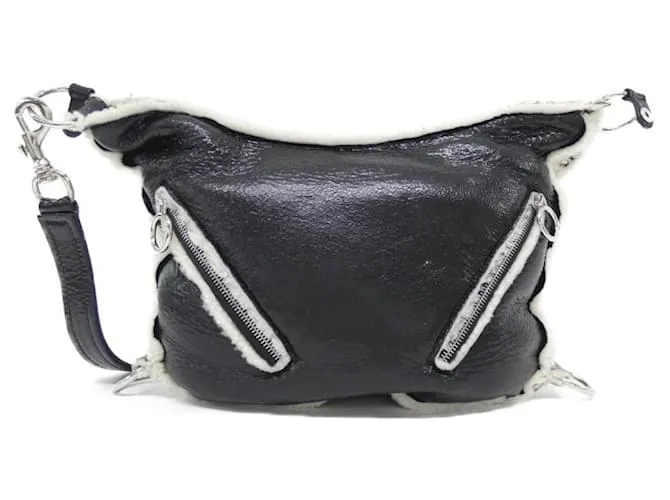 Céline Borsa a spalla in pelle nera e bianca Celine Nero Bianco