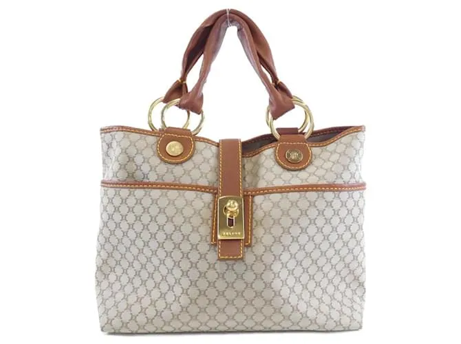 Céline Borsa a mano in tela beige Celine