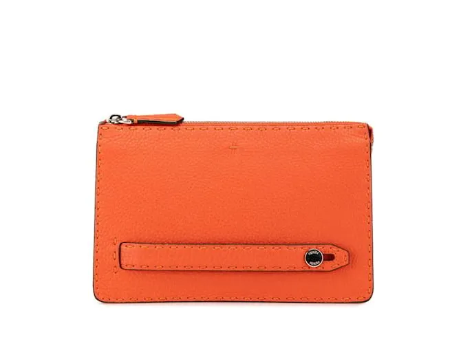 Borsa Clutch Fendi Selleria Arancione