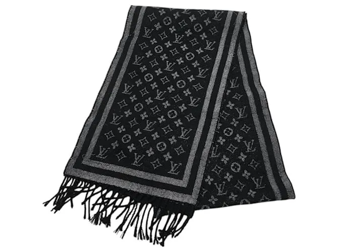 Sciarpa Monogram Louis Vuitton Nero Argento