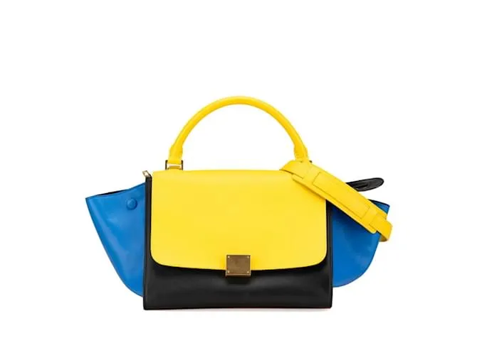 Céline Borsa Trapeze Tricolore Celine Nero Blu Giallo