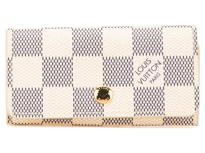Portachiavi Multicle 4 Damier Azur di Louis Vuitton Bianco