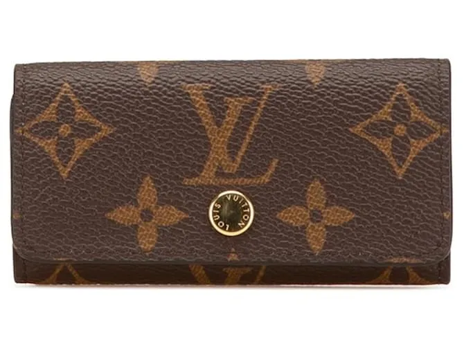 Portachiavi Multicle 4 Monogramma Louis Vuitton Marrone Blu chiaro