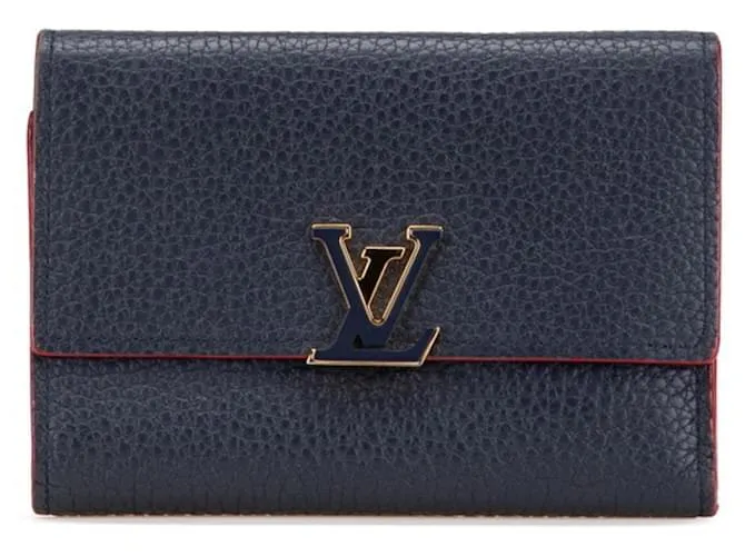 Portafoglio Capucines Tri-fold di Louis Vuitton Rosso Blu navy