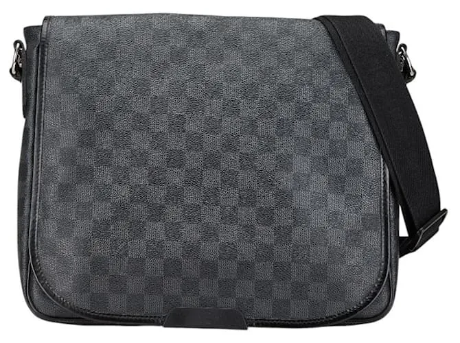 Borsa a tracolla Louis Vuitton Damier Graphite Daniel MM Nero