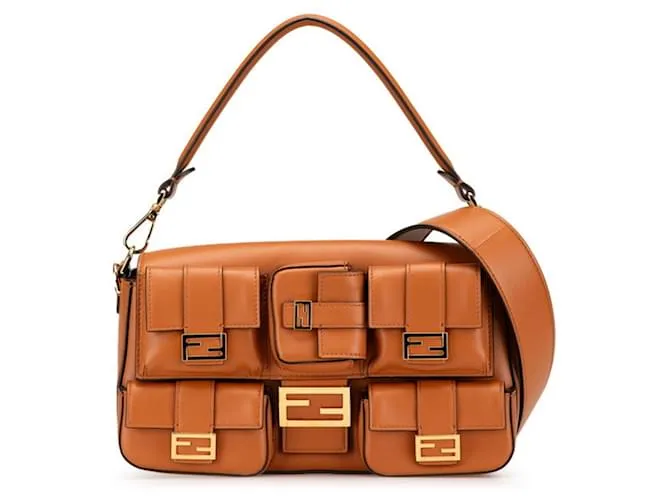 Borsa Baguette Multi-Tasche Fendi Marrone