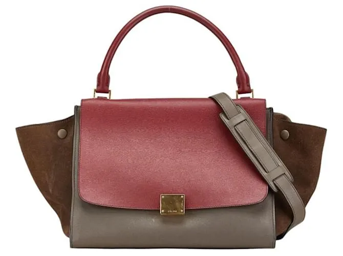 Céline Borsa Trapeze Tricolore Celine Marrone Rosso