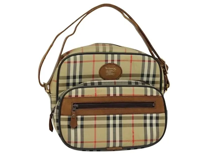 Autre Marque Borsa a spalla Burberrys Nova Check in tela beige oro Auth ti3262 D'oro