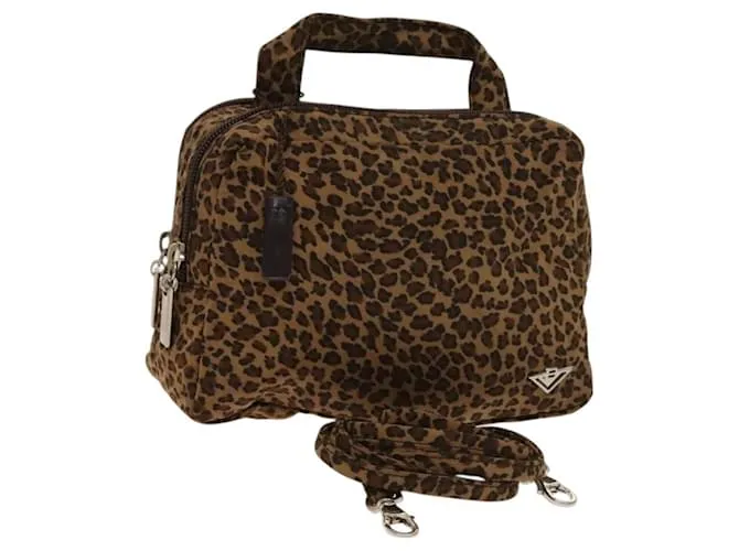 Autre Marque BOTTEGA VENETA Borsa a mano in nylon marrone argento autentica bs27223