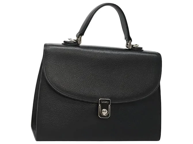 Autre Marque Borsa a mano Burberrys in pelle nera e argento Auth BA3309 Nero