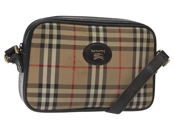 Autre Marque Borsa a spalla Burberrys Nova Check in tela beige Auth BA3222