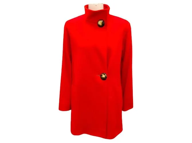 Autre Marque Cappotto di lana rosso arancione Fleurette