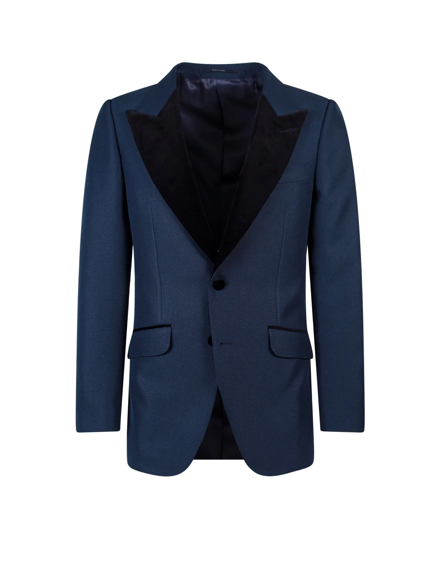 Single-Breasted Blazer With Velvet Details