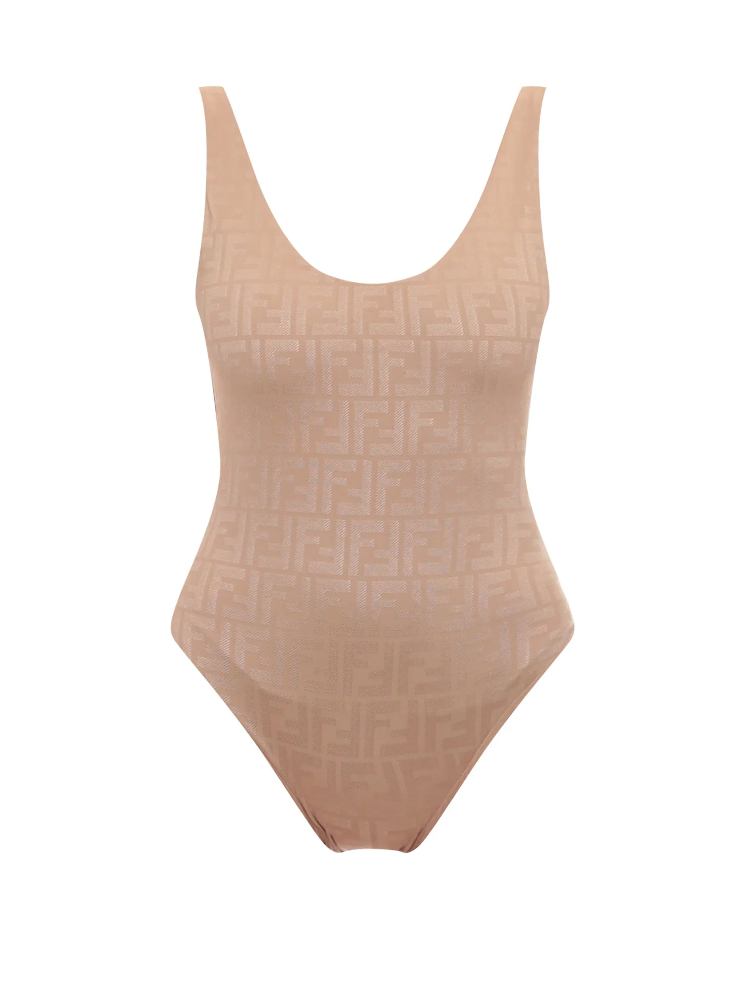 Lycra One-Piece Swim Suit With Ff Motif