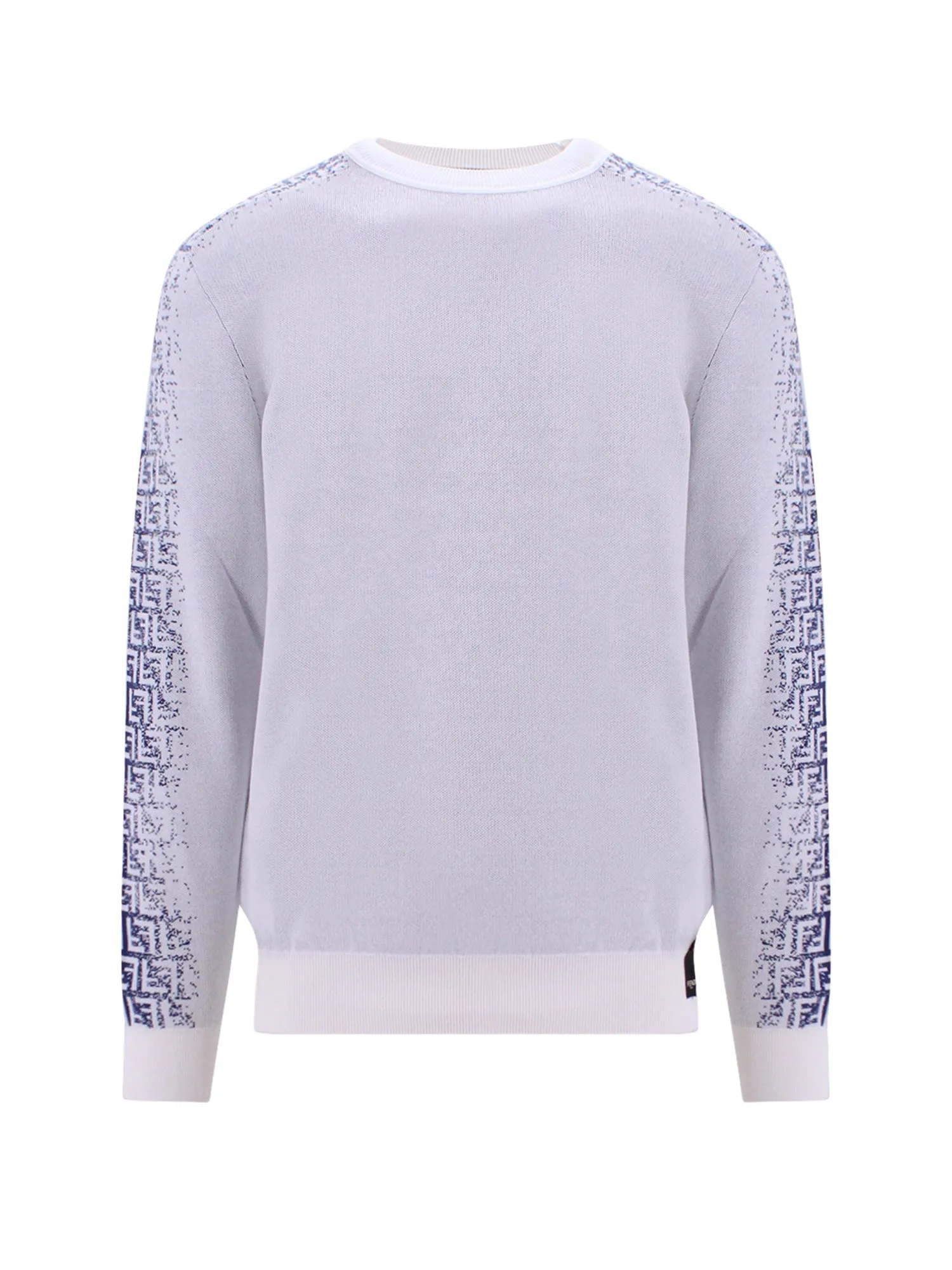 Cotton Sweater With Degradé Ff Motif