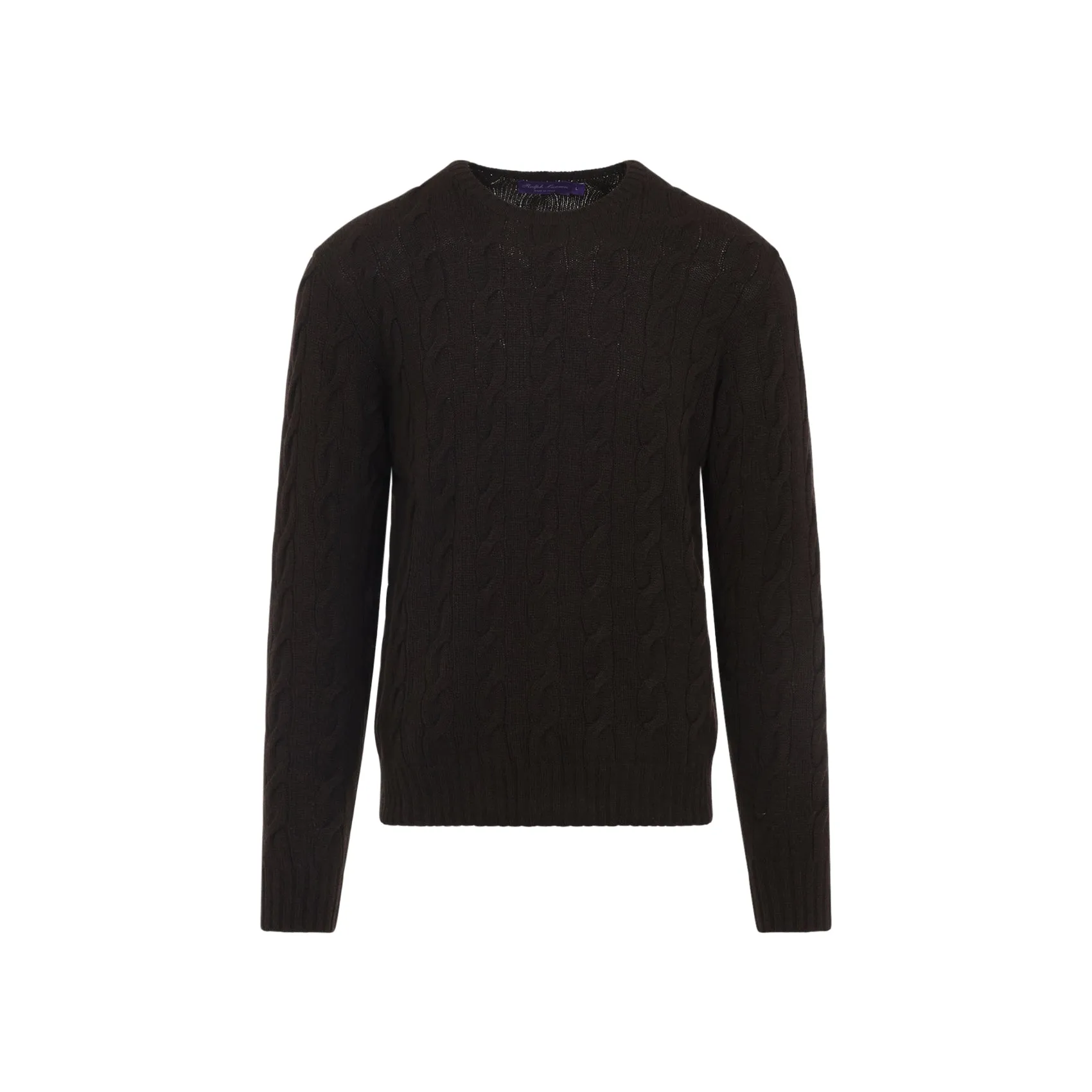 Dark Brown Cable Cashmere Pullover