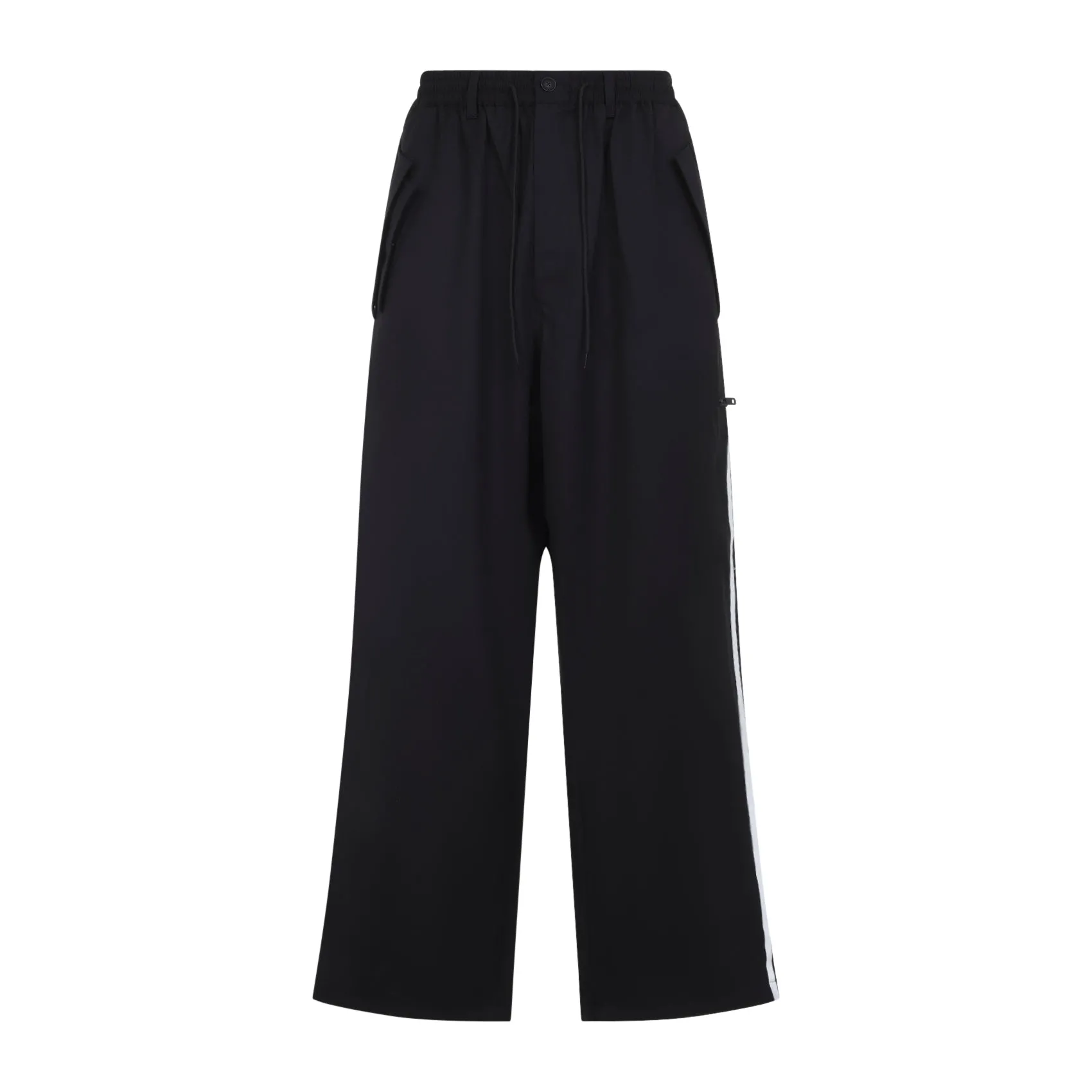 Black Refined Wool-Blend Pants