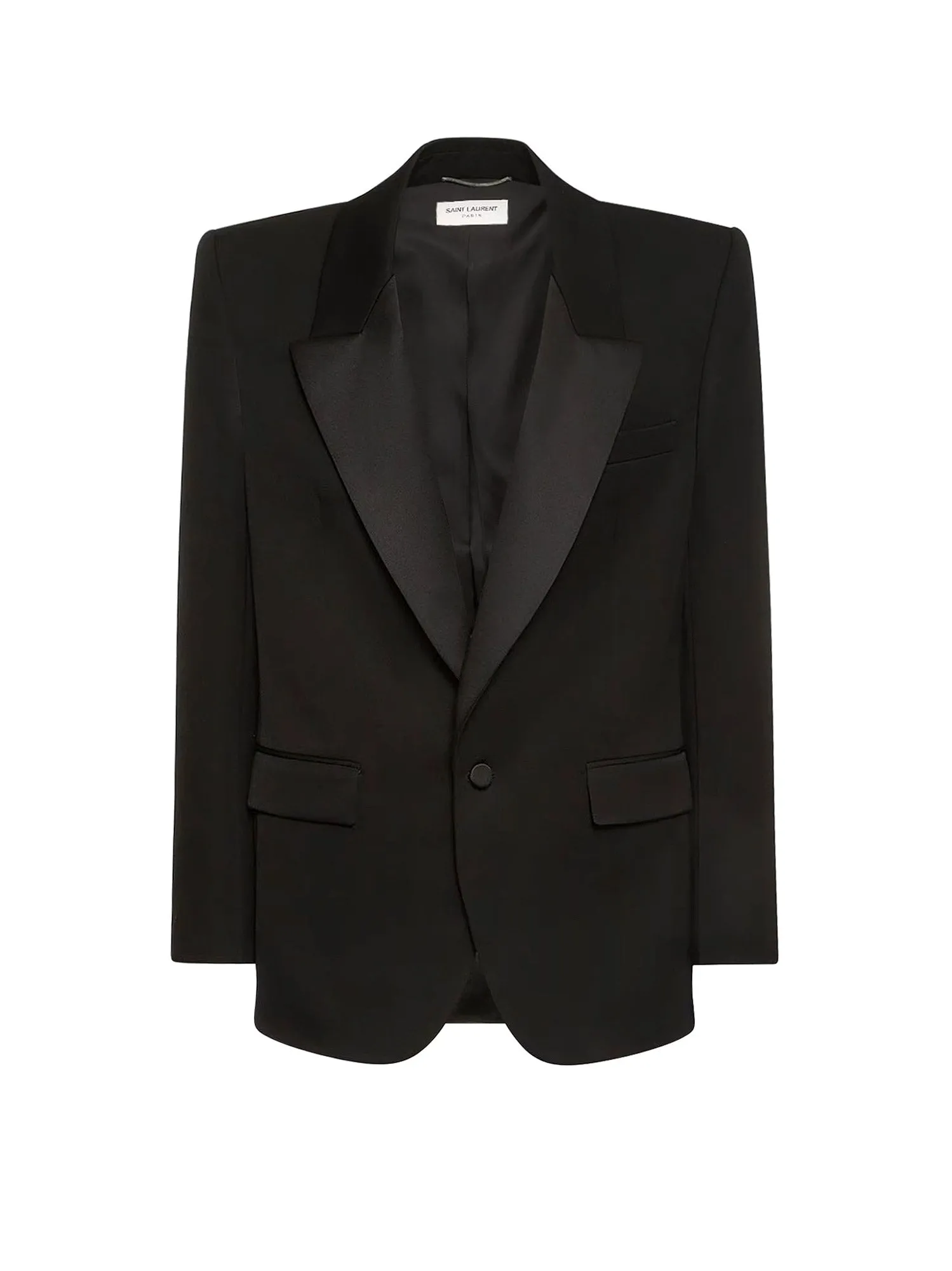 Tuxedo Wool Blazer With Satin Lapel