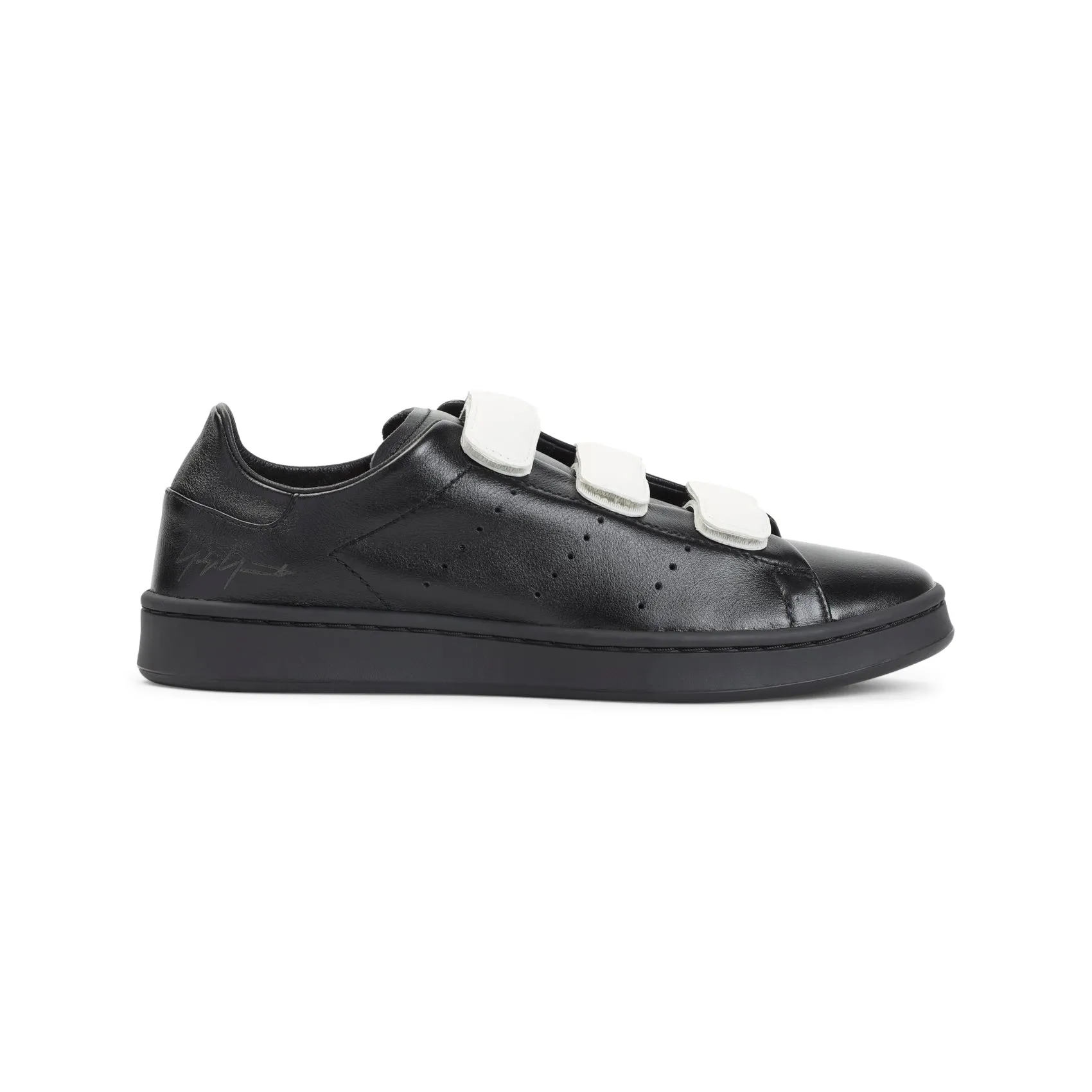 Black Stan Smith Velcro Leather Sneakers