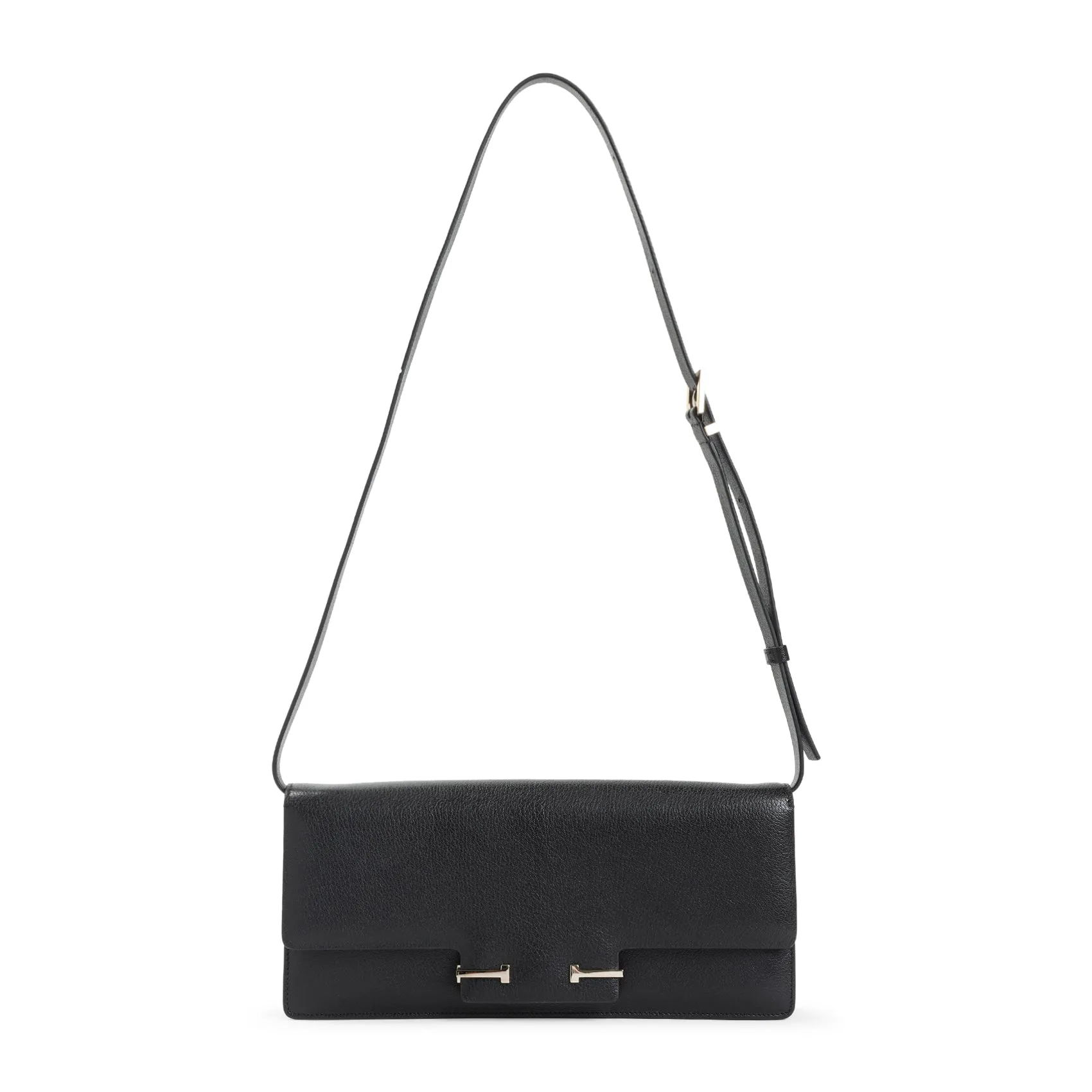 Black Goat Leather Shoulder Bag