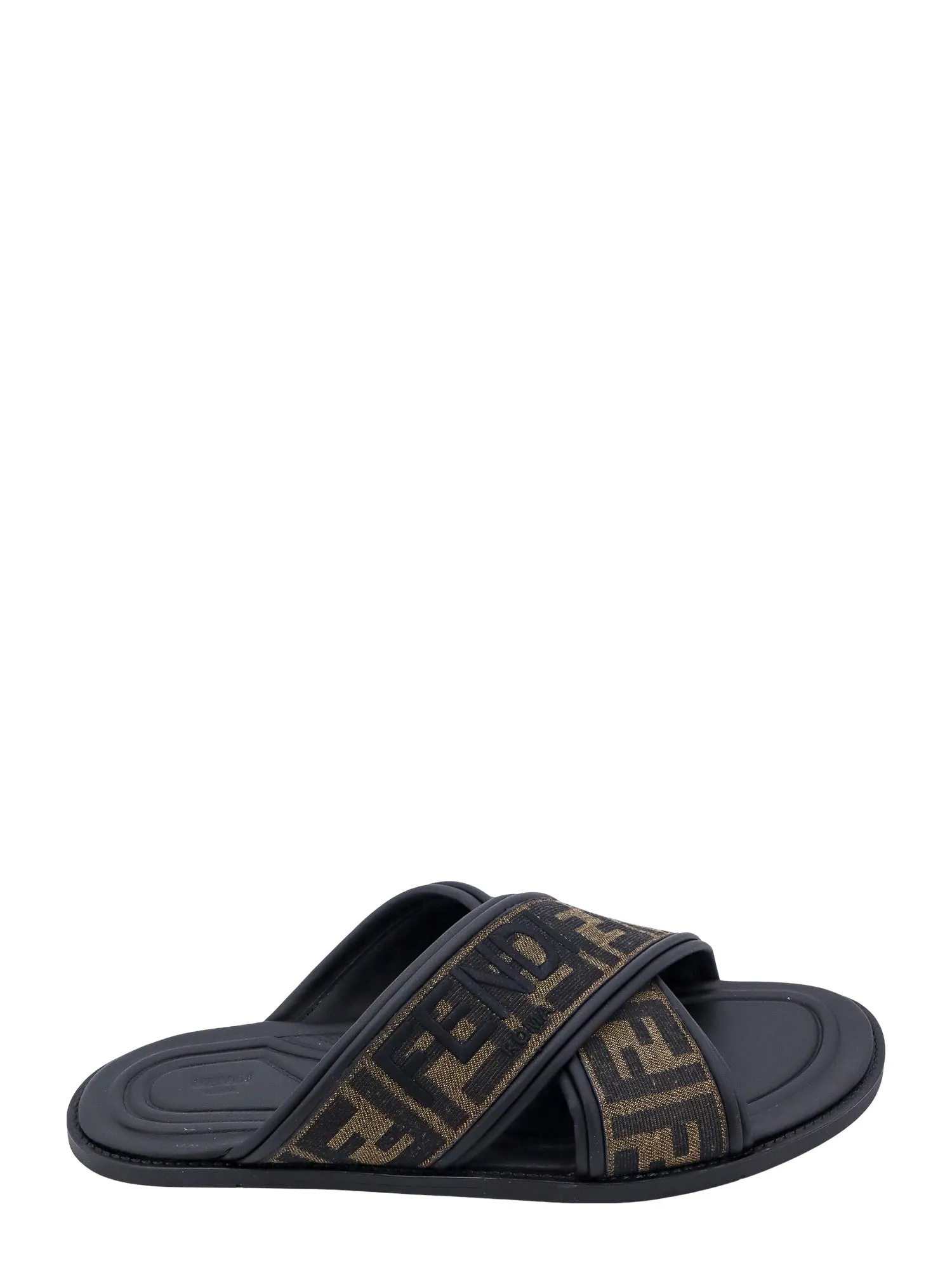 Jacquard Sandals With Embroidered Logo