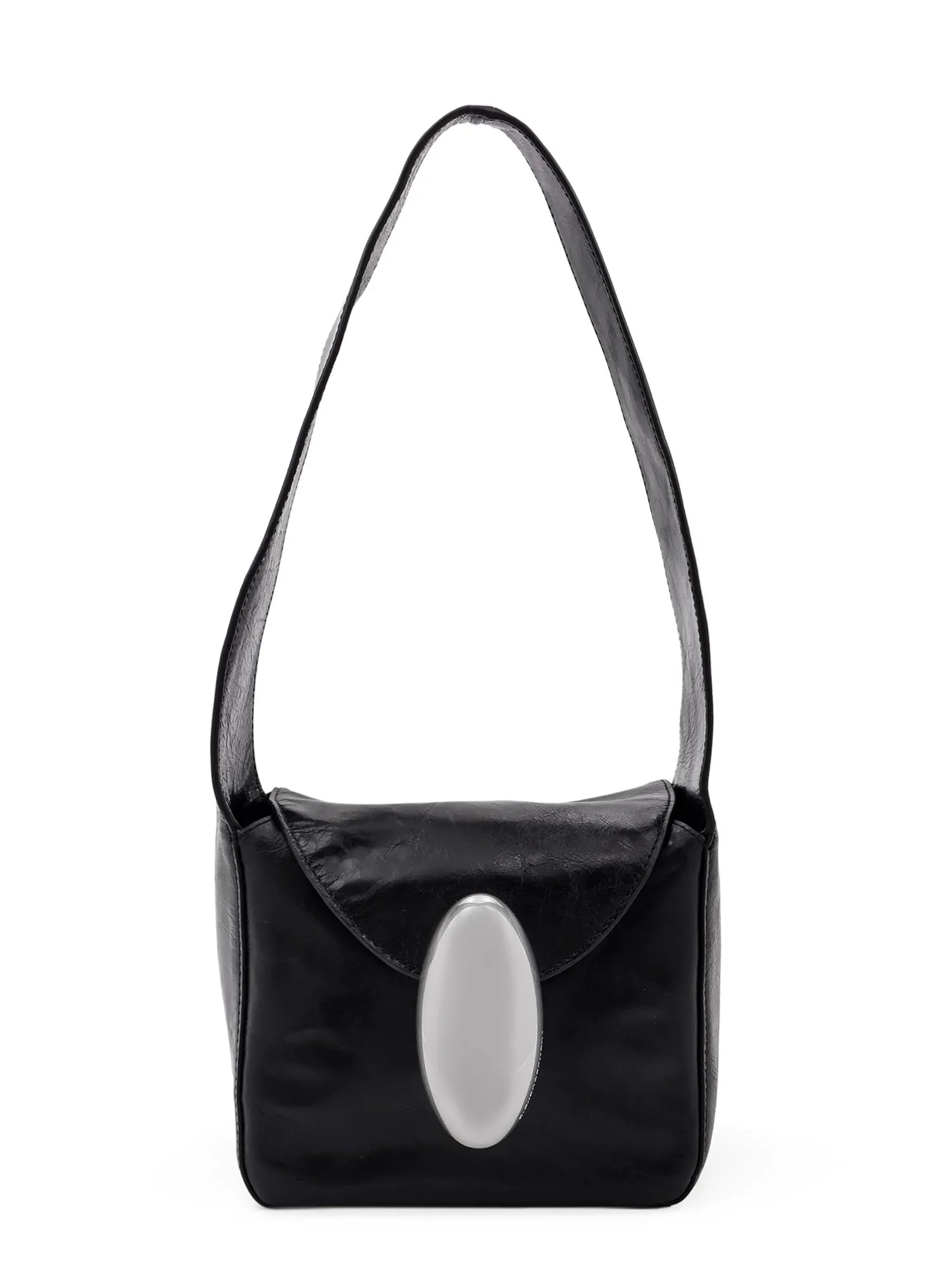 Leather Shoulder Bag With Metal Detail