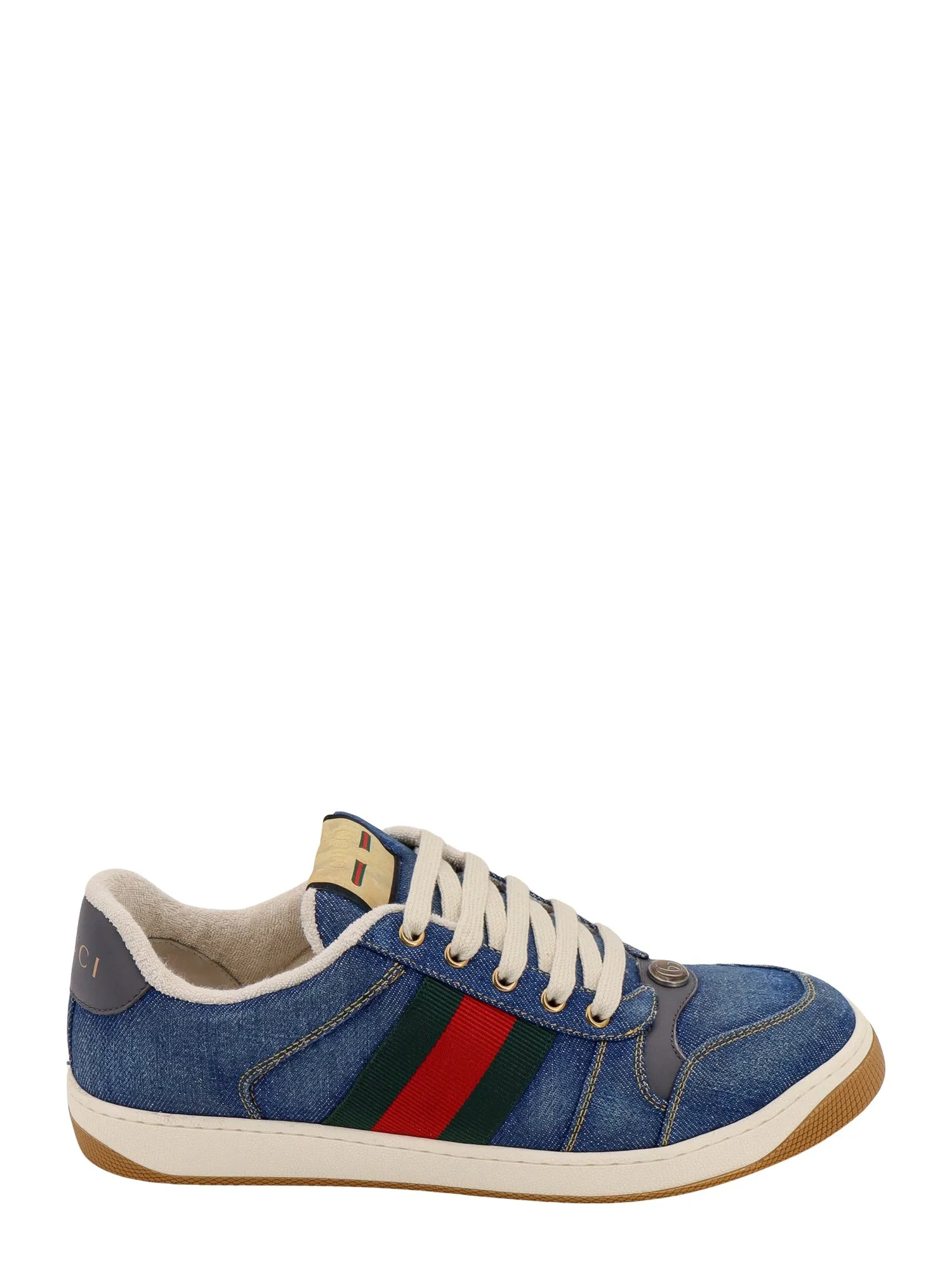 Denim Sneakers With Web Band