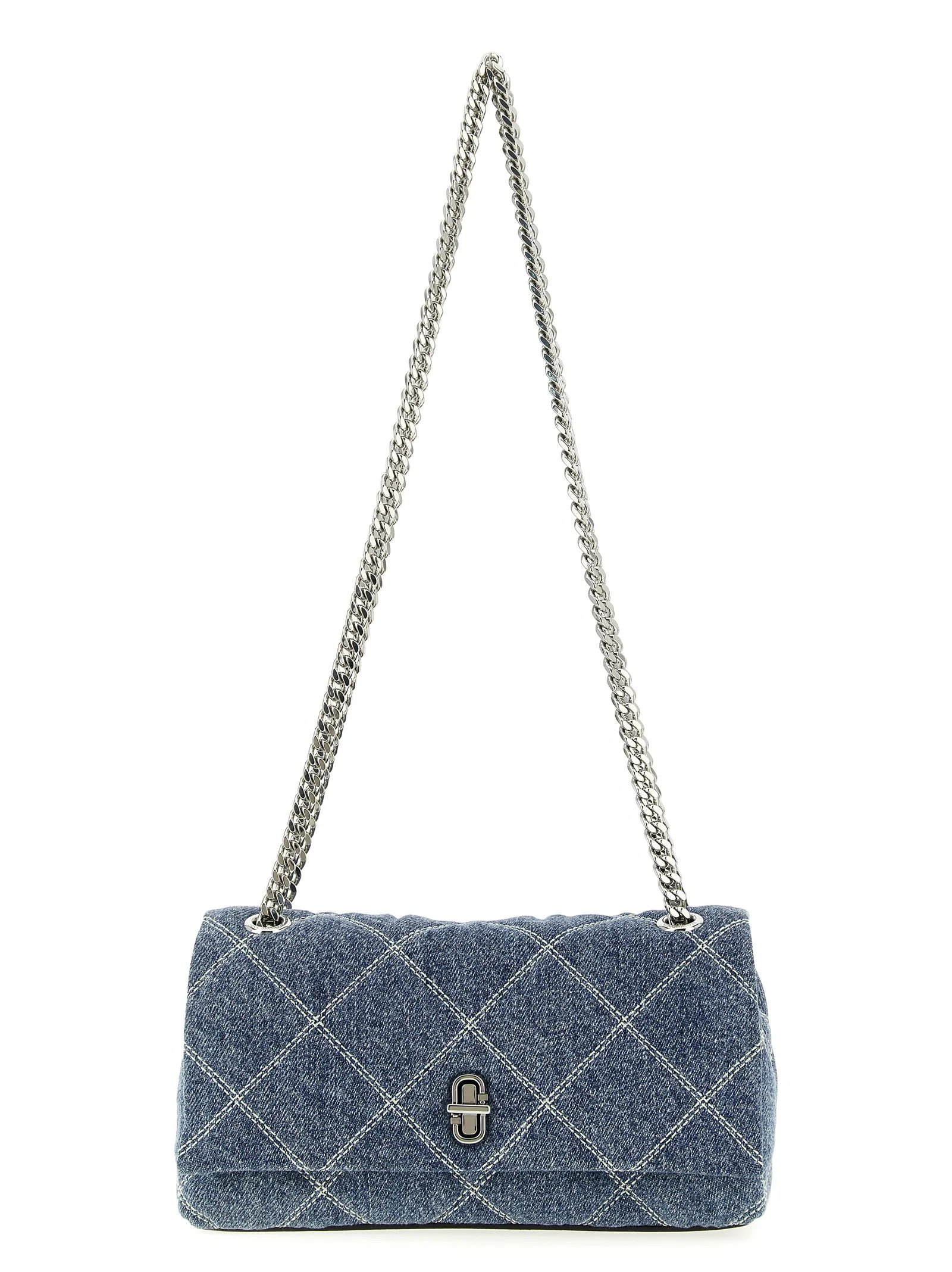 The Quilted Denim Dual Chain Borse A Spalla E Tracolla Blu
