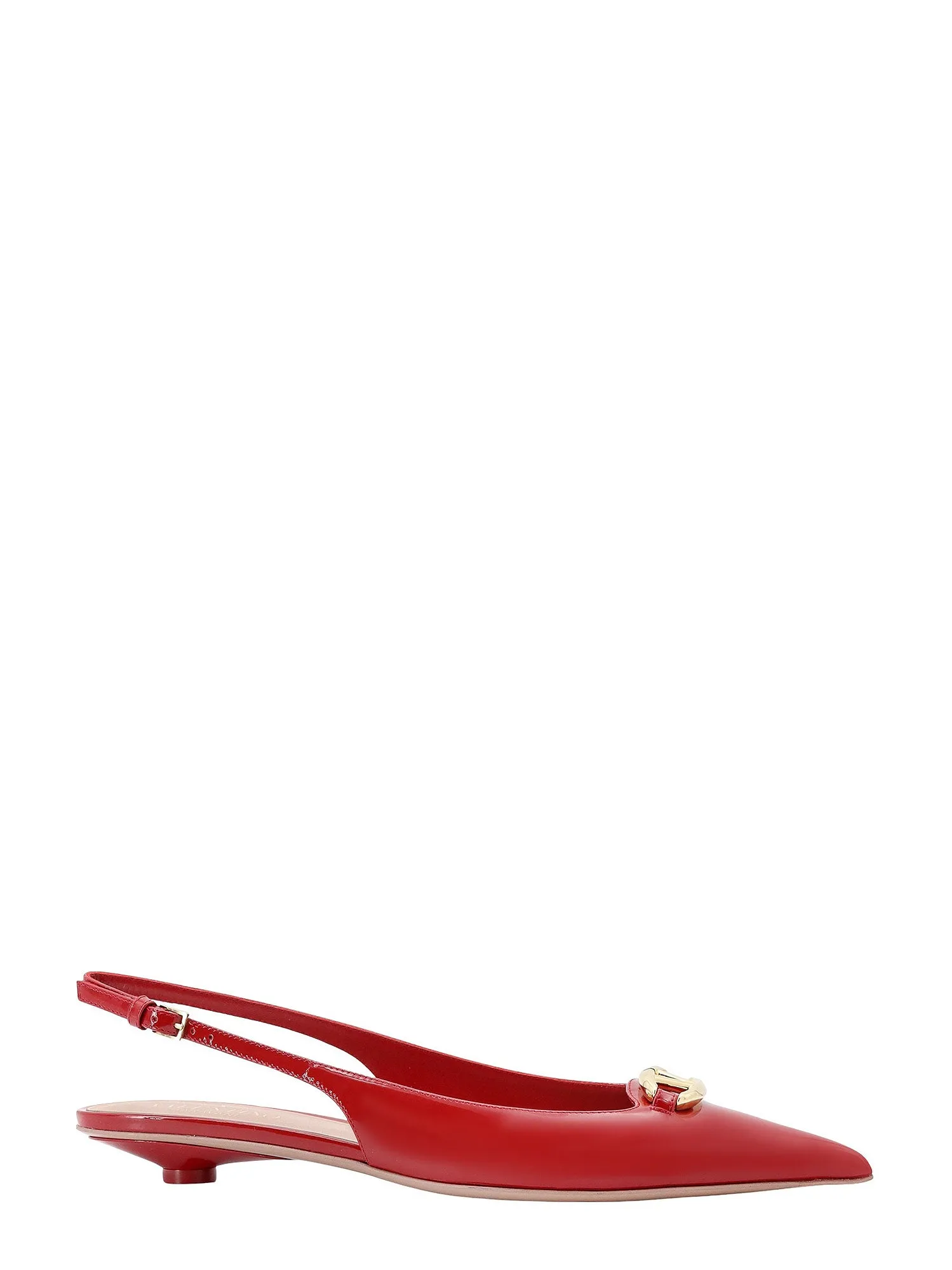 Patent Leather Slingback With Vlogo Signature Detail