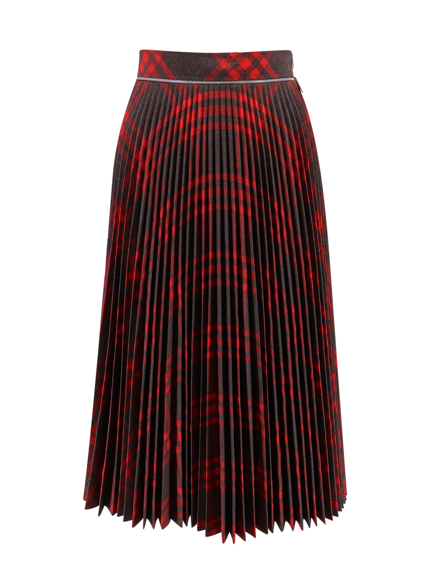 Pleated Wool Blend Skirt