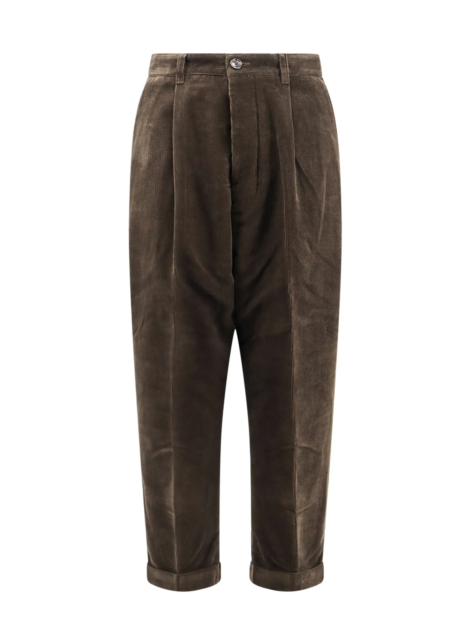Corduroy Trouser With Logo Patch
