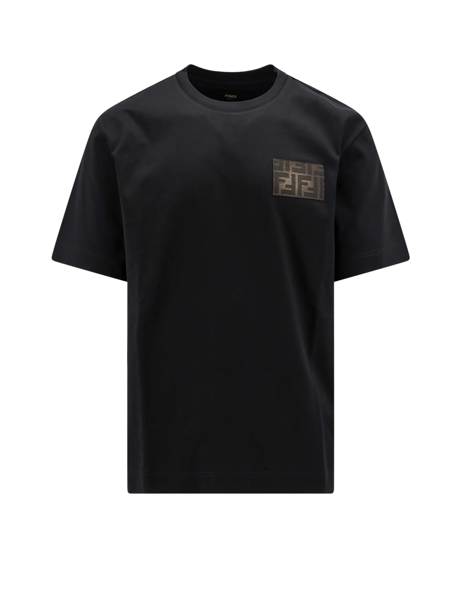 Cotton T-Shirt With Frontal Ff Patch