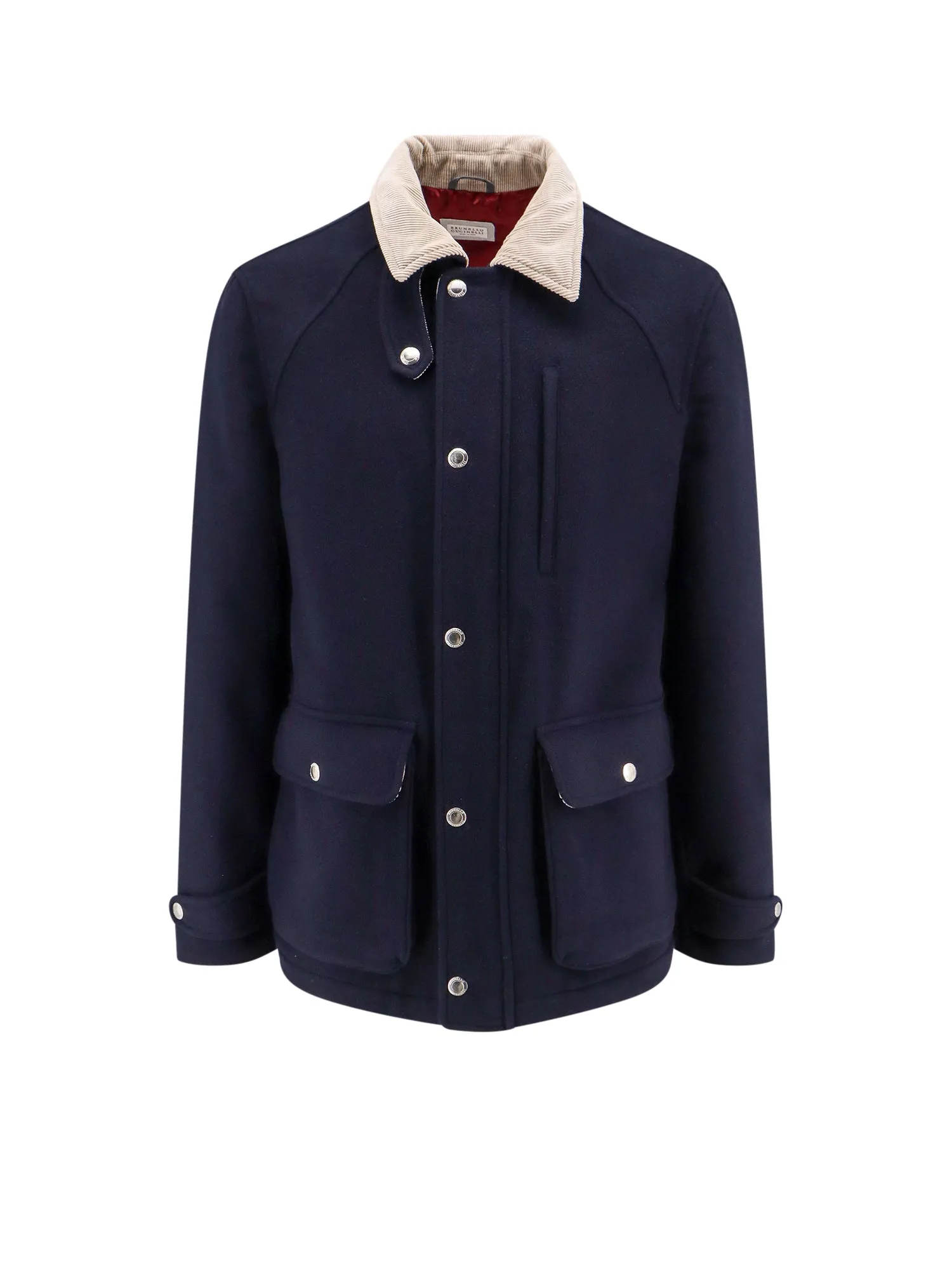 Wool Jacket With Corduroy Collar