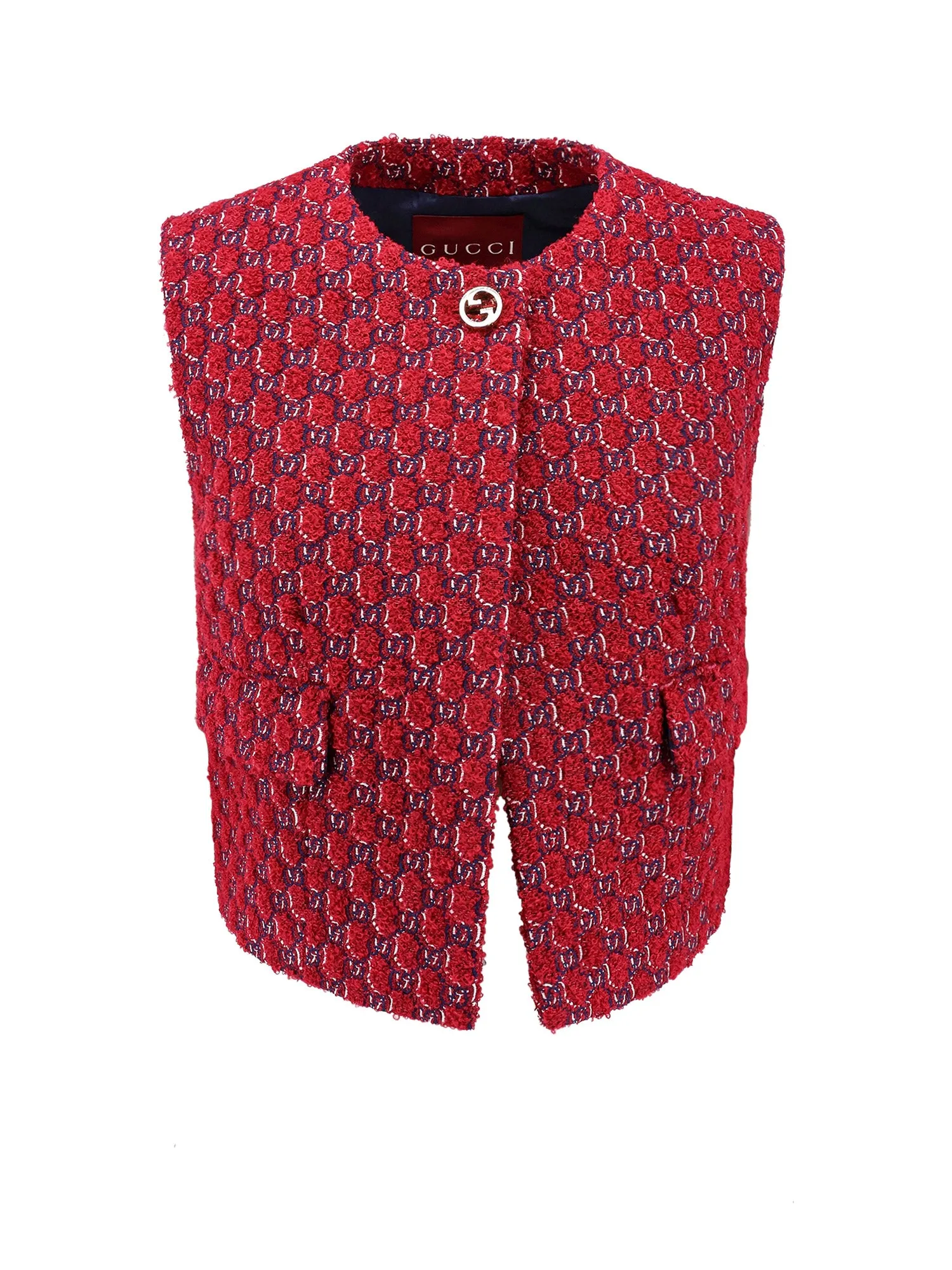 Gg Fabric Vest With Bouclé Effect