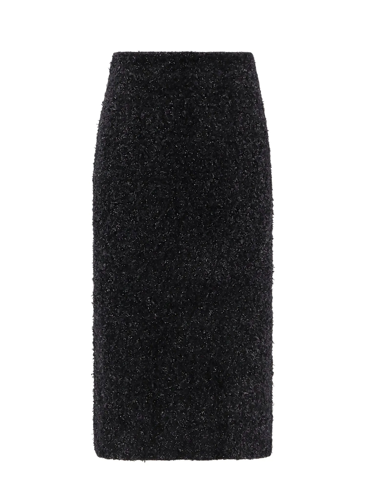 Cotton Tweed Knitted Midi Skirt