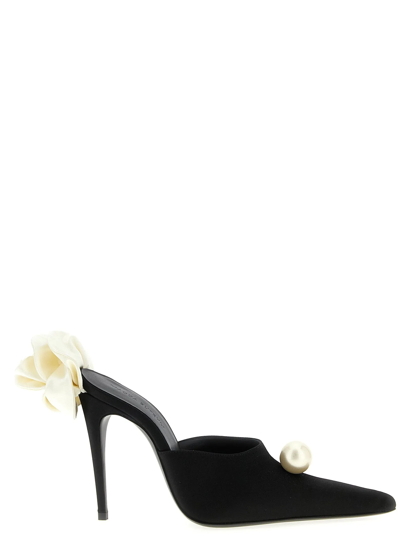 Satin Mules Decollete Nero