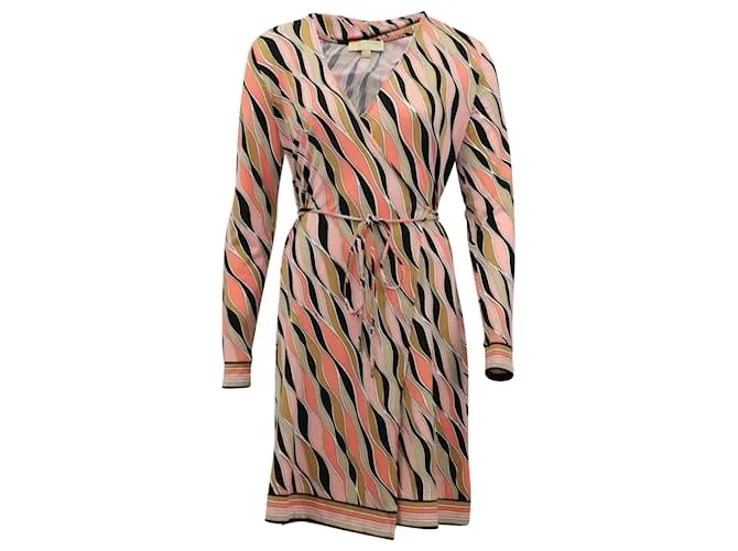 Abito a portafoglio con stampa retrò di Michael Kors in poliestere multicolore Stampa python