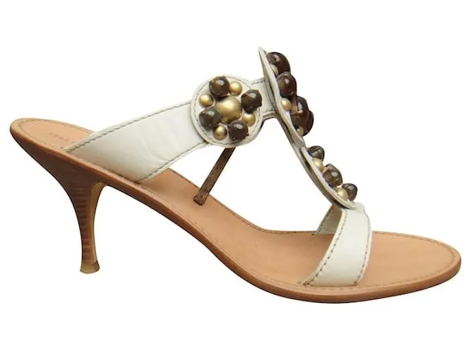 Sandali con tacco Miu Miu p 38,5 Bianco