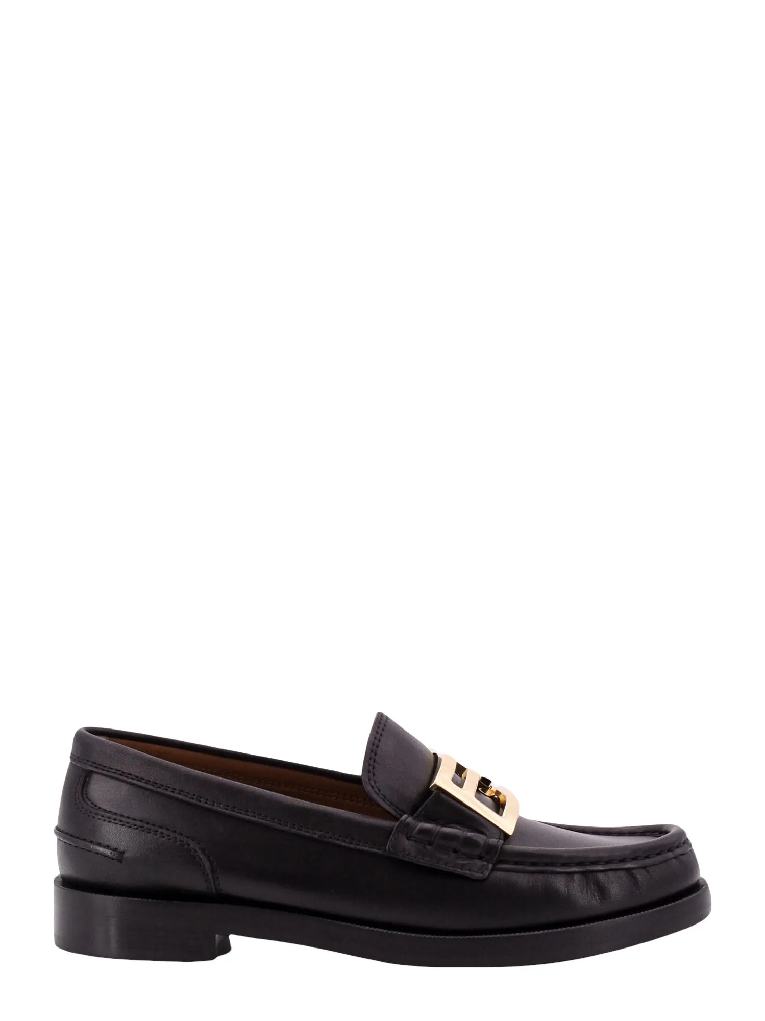 Leather Loafer With Ff Motif