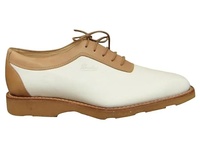derby vintage Paraboot p 37 Nuova Condizione Bianco