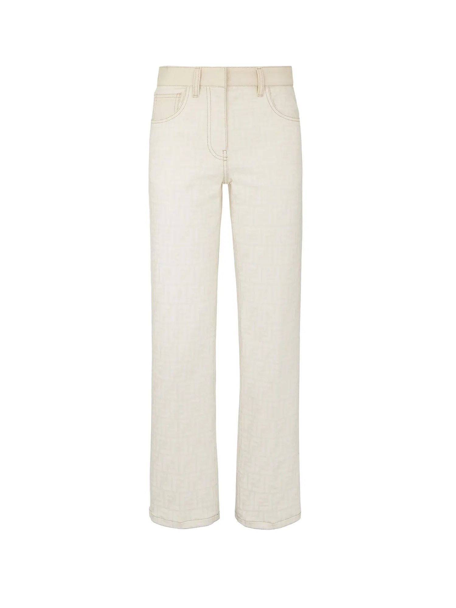 Ff Off White Denim Trouser