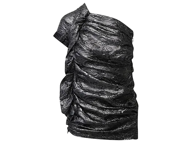 Top monospalla arricciato Isabel Marant in lana d'argento Metallico